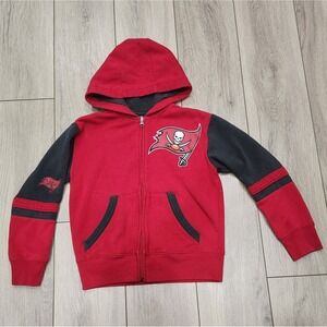 NFL Tampa Bay Buccaneers football Full Zip Hoodie Kids Size M photo measurements